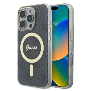 Guess IML 4G MagSafe tok iPhone 16 Pro Max készülékhez (fekete)