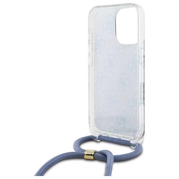 iTok webáruház - Guess Guess Crossbody Cord 4G Print tok iPhone 16 Pro Max készülékhez (kék) 6 Guess Crossbody Cord 4G Print Case for iPhone 16 Pro Max (kék)