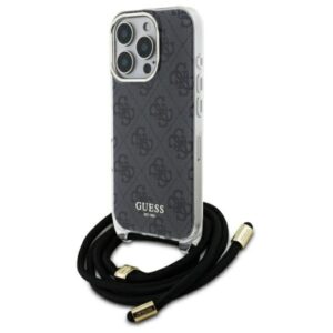 Guess Crossbody Cord 4G Print tok iPhone 16 Pro Max készülékhez (fekete)