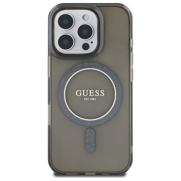 iTok webáruház - Guess Guess IML Glitter Circle MagSafe tok iPhone 16 Pro Max készülékhez (fekete) 3 Guess IML Glitter Circle MagSafe case for iPhone 16 Pro Max (fekete)