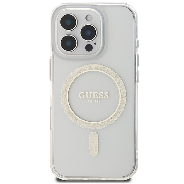 iTok webáruház - Guess Guess IML Glitter Circle MagSafe tok iPhone 16 Pro Max készülékhez (átlátszó) 3 Guess IML Glitter Circle MagSafe Case for iPhone 16 Pro Max (átlátszó)