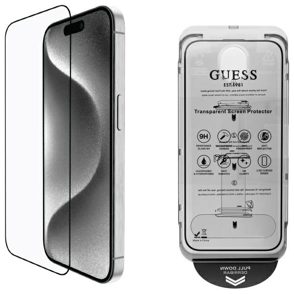 iTok webáruház - Guess Guess Screen Protector 2.5D Outline edzett üveg iPhone 16 Pro Max készülékhez 1 Guess Screen Protector 2.5D Outline Tempered Glass for iPhone 16 Pro Max