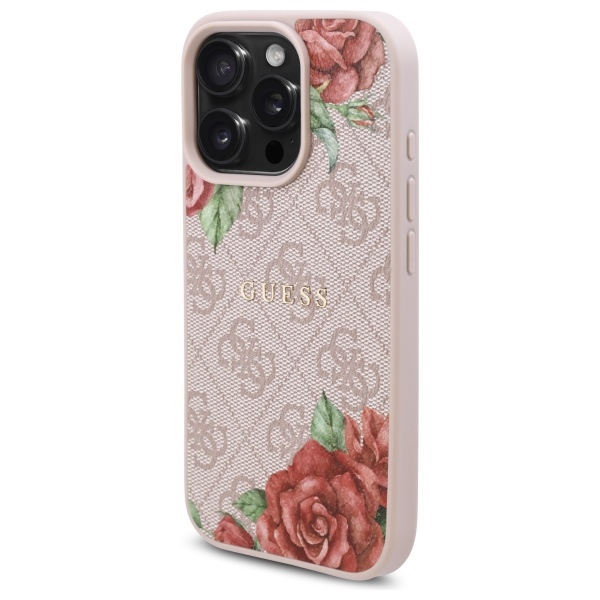 iTok webáruház - Guess Guess GUHMP16XP4ROPEMCP tok iPhone 16 Pro Max 6,9" készülékhez, rózsaszín 2 Guess GUHMP16XP4ROPEMCP iPhone 16 Pro Max 6.9" pink/pink hardcase 4G Flowers Print MagSafe