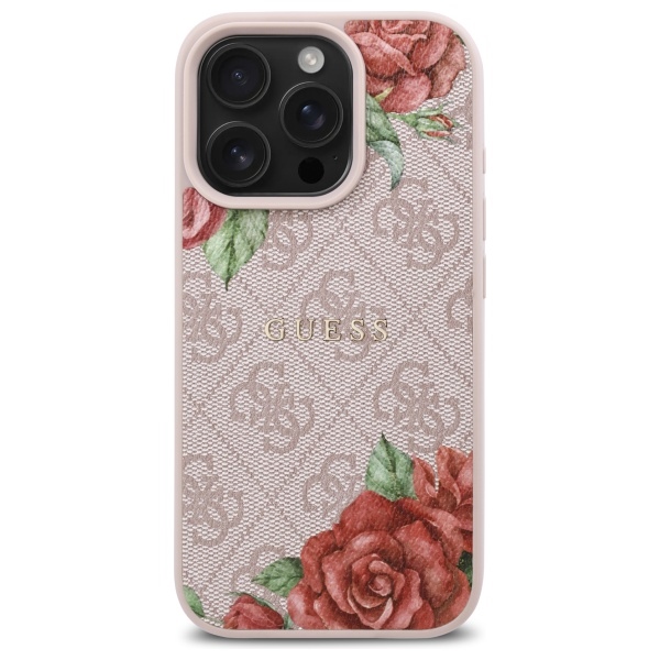 iTok webáruház - Guess Guess GUHMP16XP4ROPEMCP tok iPhone 16 Pro Max 6,9" készülékhez, rózsaszín 3 Guess GUHMP16XP4ROPEMCP iPhone 16 Pro Max 6.9" pink/pink hardcase 4G Flowers Print MagSafe