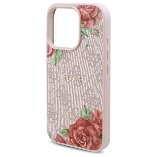 iTok webáruház - Guess Guess GUHMP16XP4ROPEMCP tok iPhone 16 Pro Max 6,9" készülékhez, rózsaszín 6 Guess GUHMP16XP4ROPEMCP iPhone 16 Pro Max 6.9" pink/pink hardcase 4G Flowers Print MagSafe