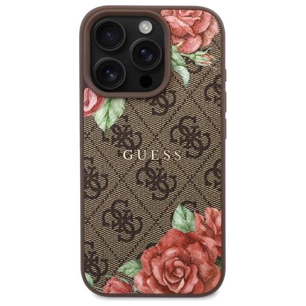 iTok webáruház - Guess Guess GUHMP16XP4ROPEMCW iPhone 16 Pro Max tok MagSafe (barna) 3 Guess GUHMP16XP4ROPEMCW iPhone 16 Pro Max 6.9" brown/brown hardcase 4G Flowers Print MagSafe