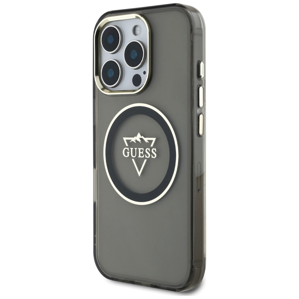 iTok webáruház - Guess Guess IML Metal Mountain Logo MagSafe iPhone 16 Pro Max tok (fekete) 2 Guess IML Metal Mountain Logo MagSafe iPhone 16 Pro Max Case (fekete)