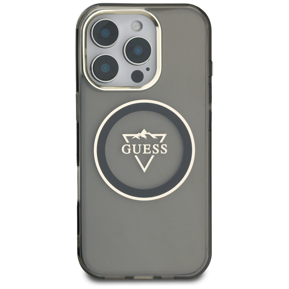 iTok webáruház - Guess Guess IML Metal Mountain Logo MagSafe iPhone 16 Pro Max tok (fekete) 3 Guess IML Metal Mountain Logo MagSafe iPhone 16 Pro Max Case (fekete)