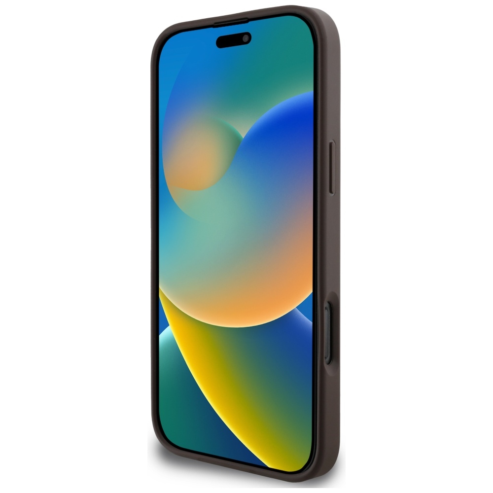 iTok webáruház - Guess Guess 4G Stripes MagSafe pénztárcás tok iPhone 16 Pro Max készülékhez, barna 5 Guess 4G Stripes case with Magsafe wallet for iPhone 16 Pro Max brown