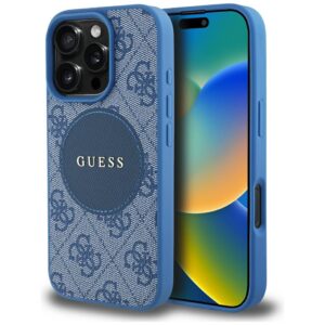 Guess 4G Circle Classic Logo MagSafe tok iPhone 16 Pro Max készülékhez (kék)