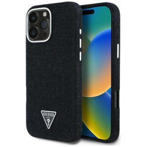 Guess Denim Triangle Logo MagSafe iPhone 16 Pro Max tok (fekete)