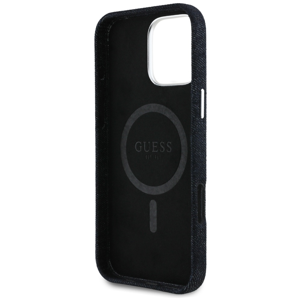 iTok webáruház - Guess Guess Denim Triangle Logo MagSafe iPhone 16 Pro Max tok (fekete) 7 Guess Denim Triangle Logo MagSafe iPhone 16 Pro Max Case (fekete)