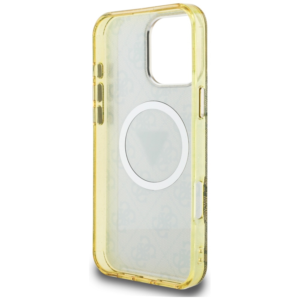 iTok webáruház - Guess Guess IML Metal Glitter 4G Circle Triangle MagSafe tok iPhone 16 Pro Max készülékhez (barna) 7 Guess IML Metal Glitter 4G Circle Triangle MagSafe Case for iPhone 16 Pro Max (barna)