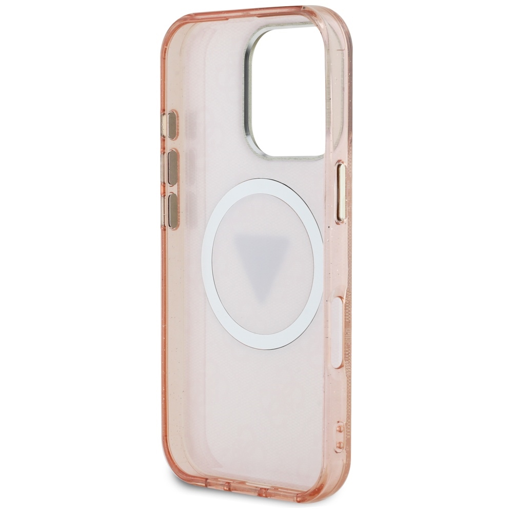 iTok webáruház - Guess Guess IML Metal Glitter 4G Circle Triangle MagSafe tok iPhone 16 Pro Max készülékhez (rózsaszín) 7 Guess IML Metal Glitter 4G Circle Triangle MagSafe Case for iPhone 16 Pro Max (rózsaszín)