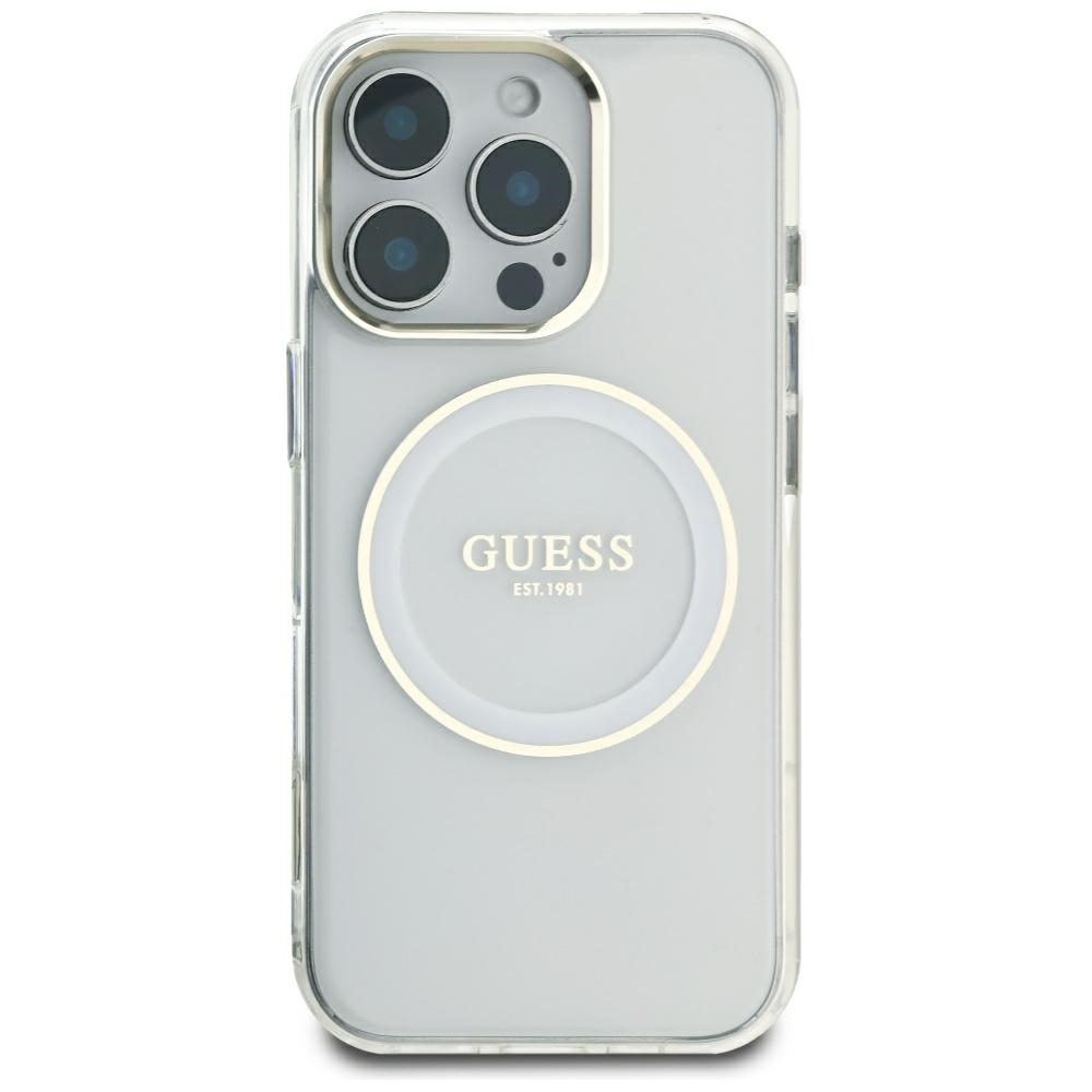 iTok webáruház - Guess Guess IML Metal Colored Circle Classic Logo MagSafe tok iPhone 16 Pro Max készülékhez (fehér) 3 Guess IML Metal Colored Circle Classic Logo MagSafe case for iPhone 16 Pro Max (fehér)