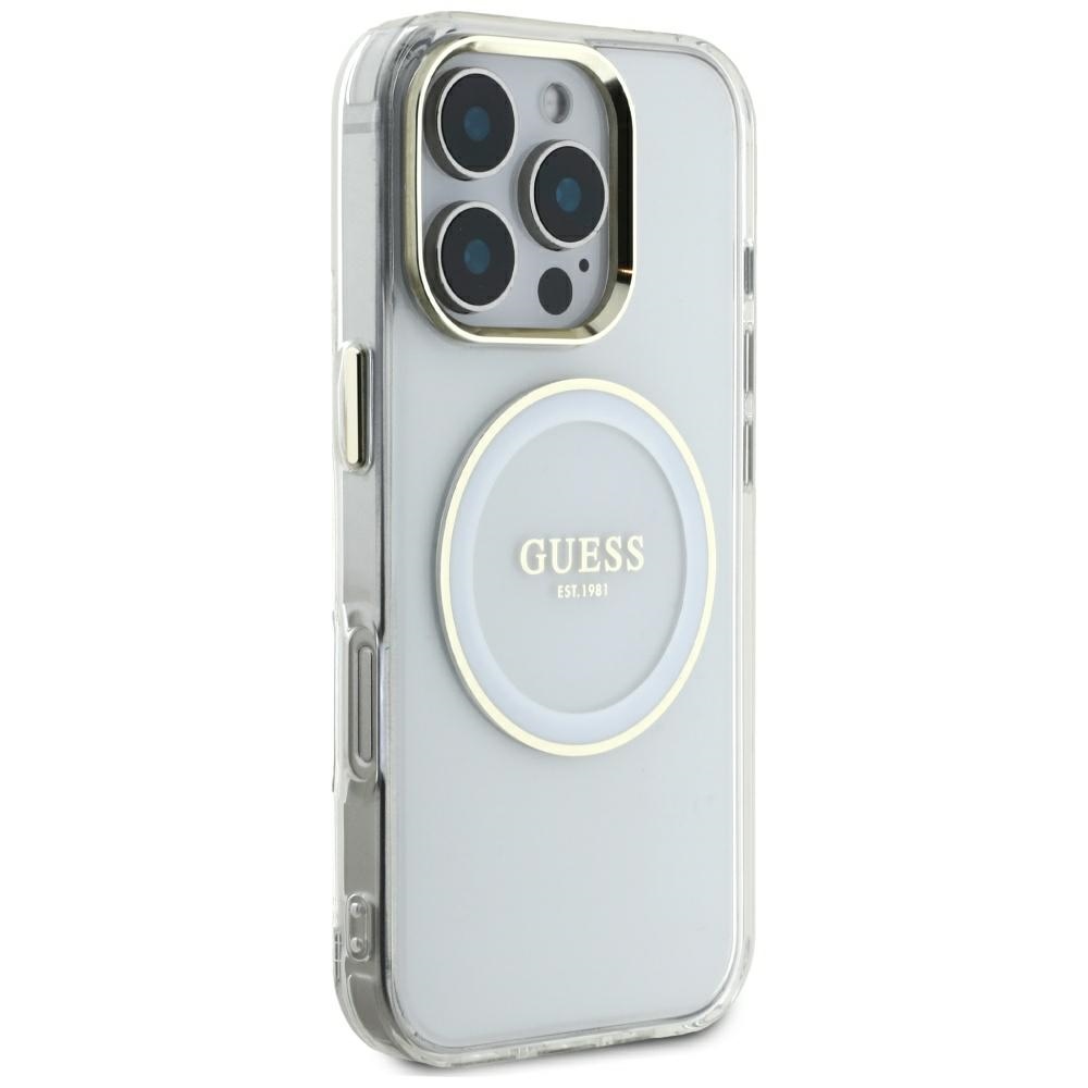 iTok webáruház - Guess Guess IML Metal Colored Circle Classic Logo MagSafe tok iPhone 16 Pro Max készülékhez (fehér) 4 Guess IML Metal Colored Circle Classic Logo MagSafe case for iPhone 16 Pro Max (fehér)