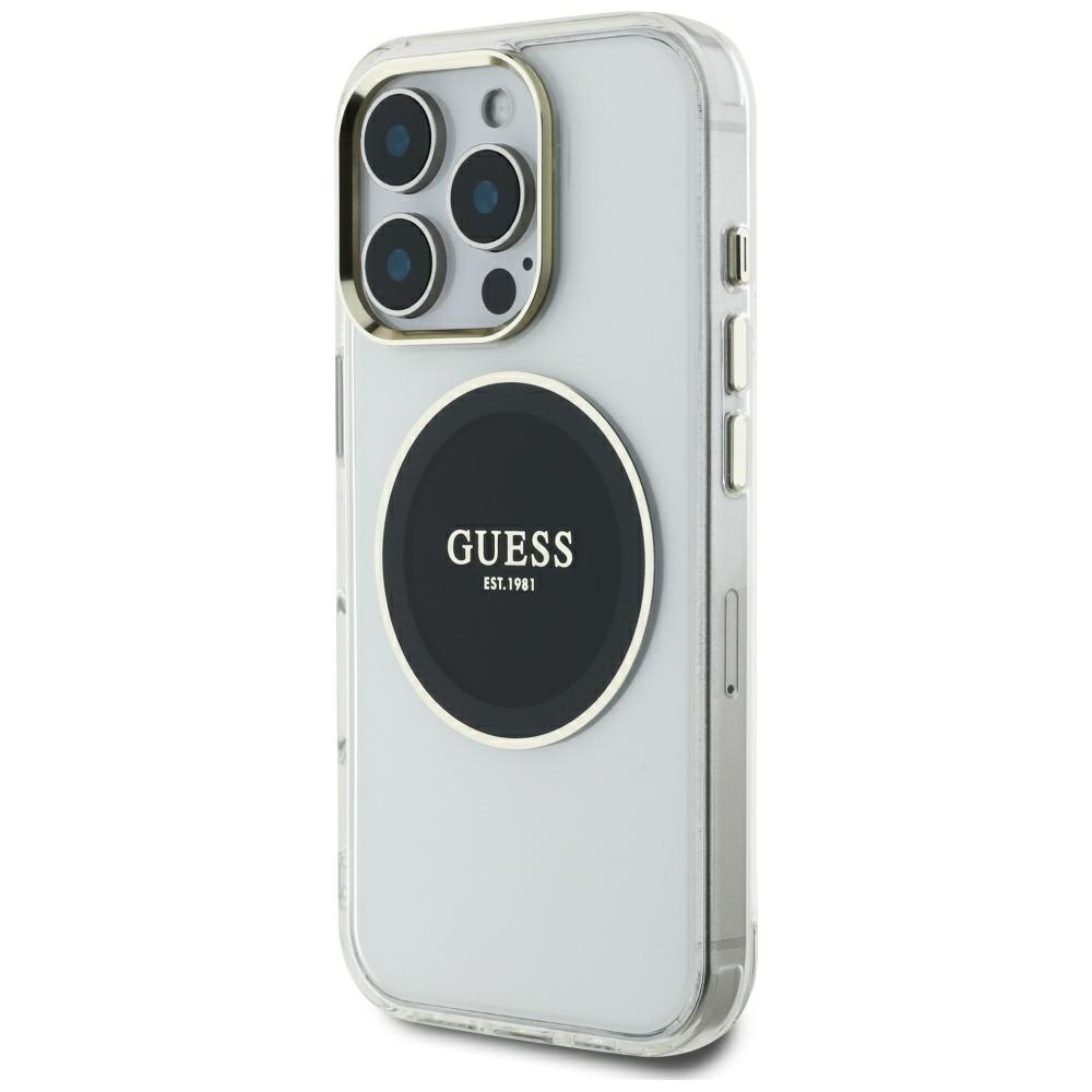 iTok webáruház - Guess Guess IML Metal Colored Circle Classic Logo MagSafe tok iPhone 16 Pro Max készülékhez (fekete) 2 Guess IML Metal Colored Circle Classic Logo MagSafe Case for iPhone 16 Pro Max (fekete)