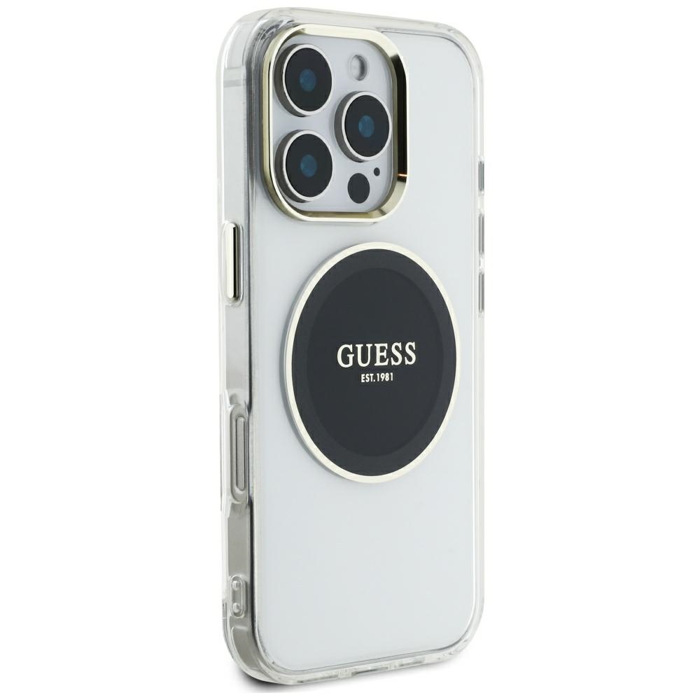 iTok webáruház - Guess Guess IML Metal Colored Circle Classic Logo MagSafe tok iPhone 16 Pro Max készülékhez (fekete) 4 Guess IML Metal Colored Circle Classic Logo MagSafe Case for iPhone 16 Pro Max (fekete)