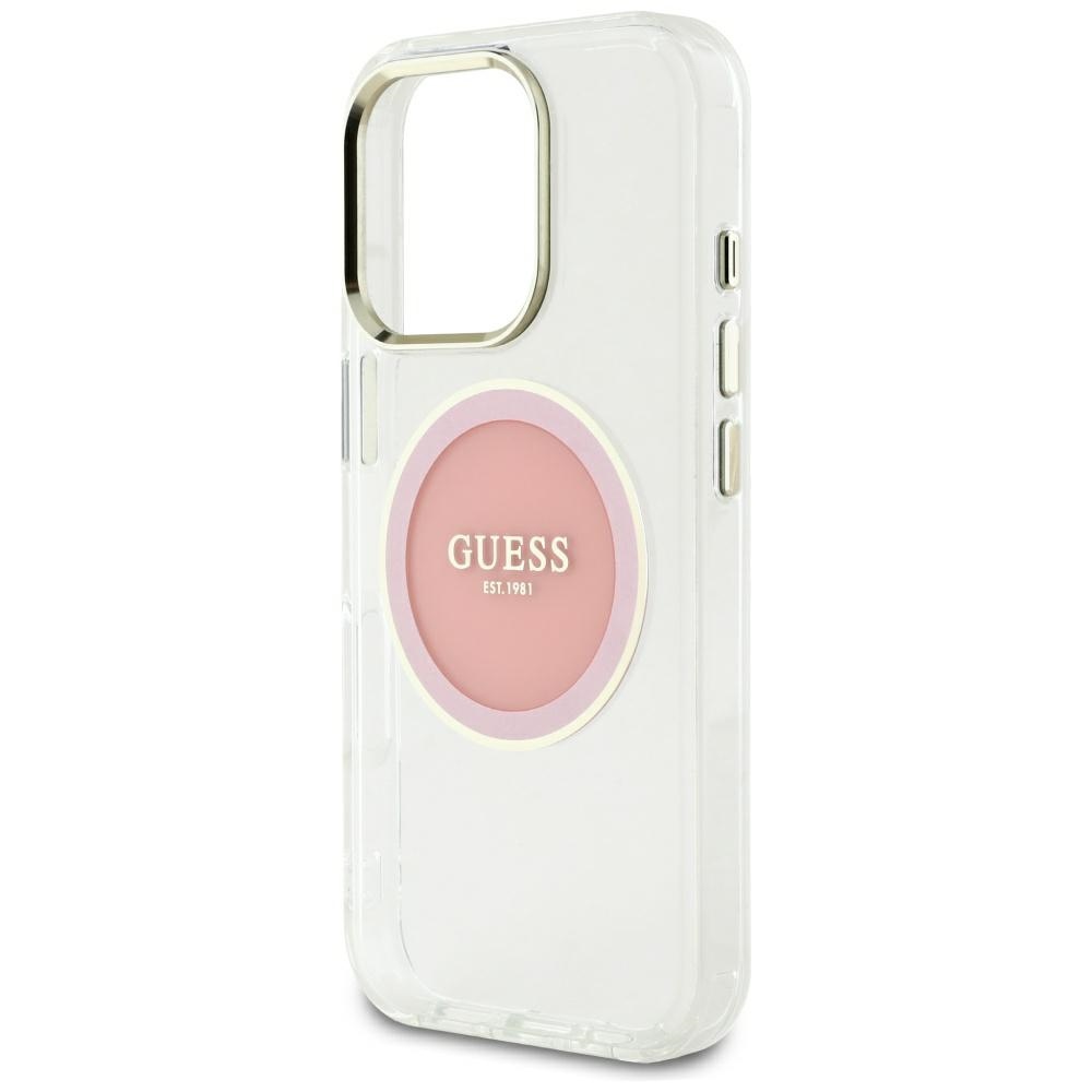 iTok webáruház - Guess Guess IML Metal Colored Circle Classic Logo MagSafe tok iPhone 16 Pro Max készülékhez (rózsaszín) 6 Guess IML Metal Colored Circle Classic Logo MagSafe case for iPhone 16 Pro Max (rózsaszín)