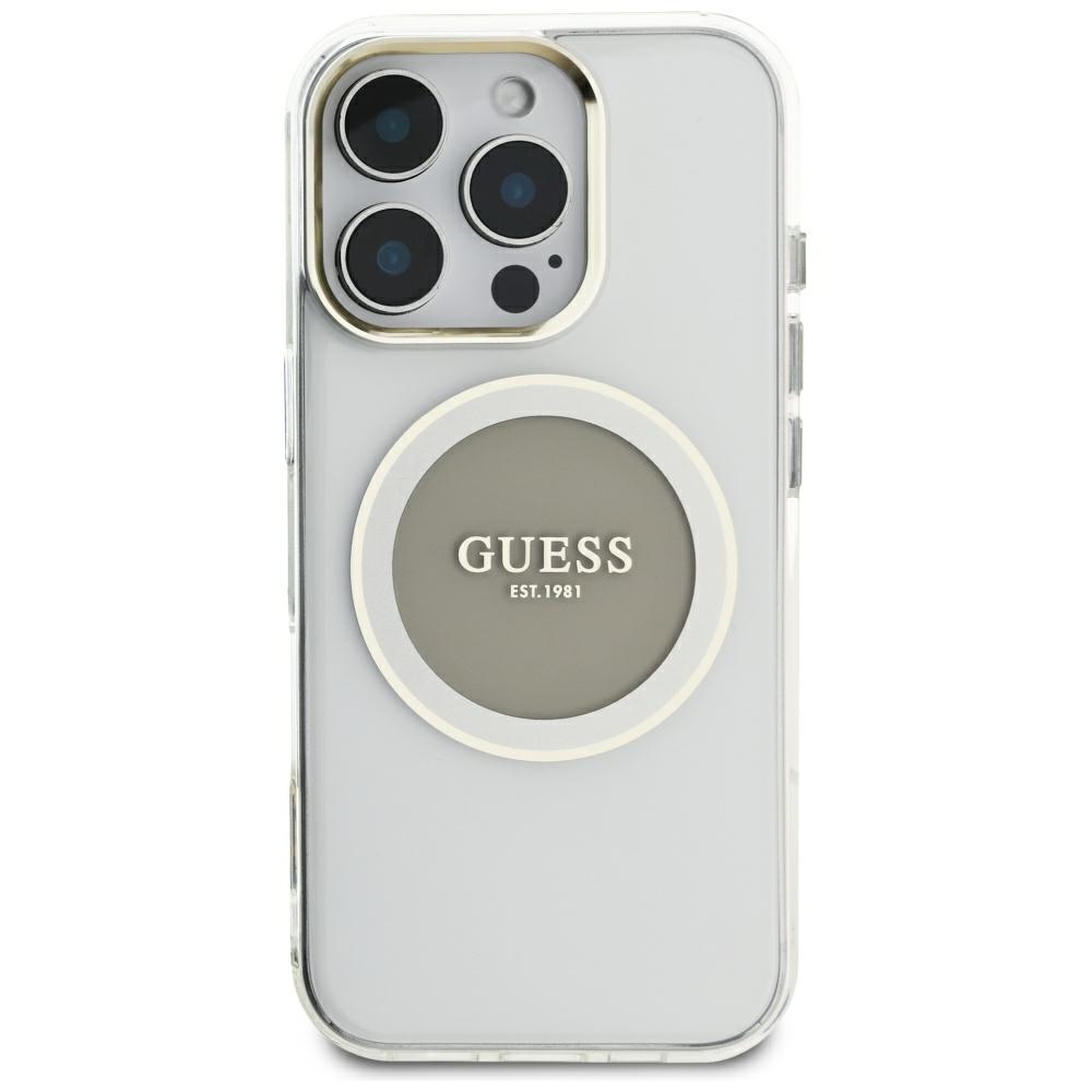 iTok webáruház - Guess Guess IML Metal Colored Circle Classic Logo MagSafe tok iPhone 16 Pro Max készülékhez (szürke) 3 Guess IML Metal Colored Circle Classic Logo MagSafe case for iPhone 16 Pro Max (szürke)