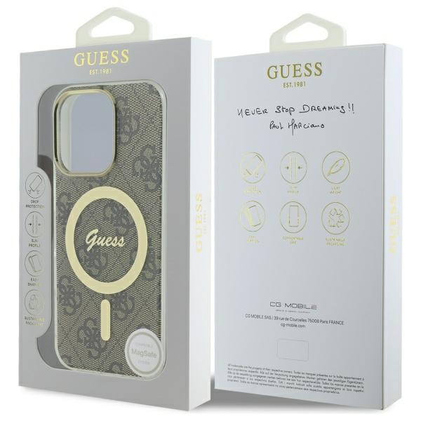 iTok webáruház - Guess Guess IML 4G MagSafe tok iPhone 16 Pro Max (barna) 7 Guess IML 4G MagSafe Case for iPhone 16 Pro Max (barna)