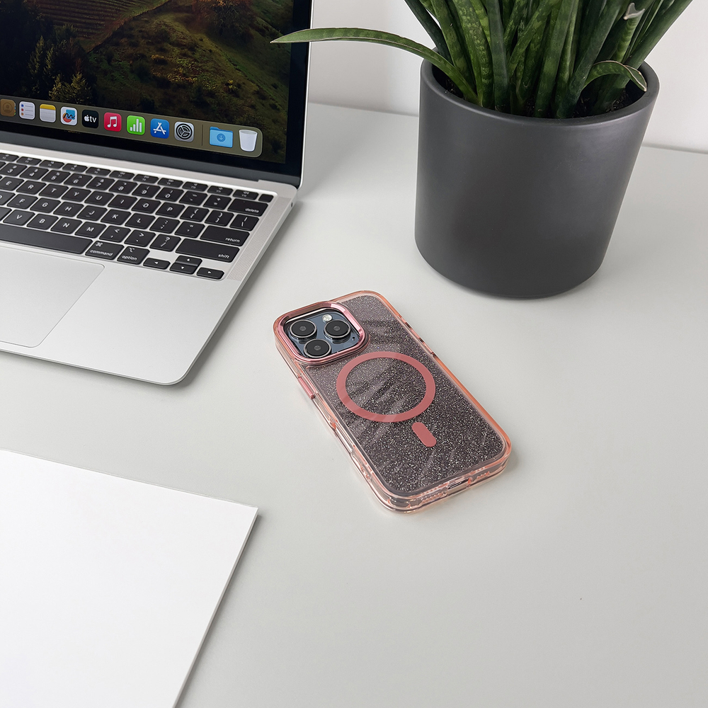 iTok webáruház - Hurtel Glitter Case MagSafe tok iPhone 16 Plus készülékhez (csillámos rózsaszín) 6 Glitter Case MagSafe for iPhone 16 Plus (csillámos rózsaszín)