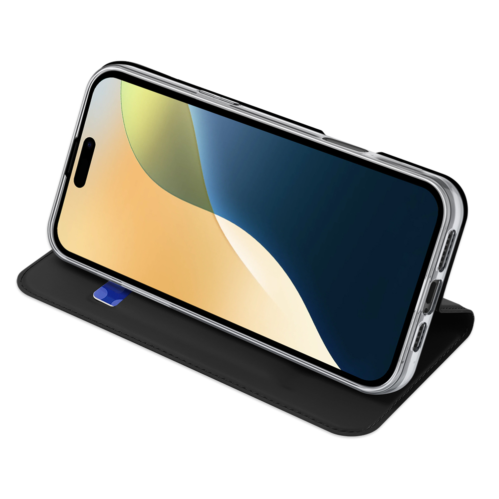 iTok webáruház - Dux Ducis Dux Ducis Skin Pro iPhone 16 Plus flip tok kártyatartóval (fekete) 6 Dux Ducis Skin Pro iPhone 16 Plus Case with Flip and Card Slot (fekete)