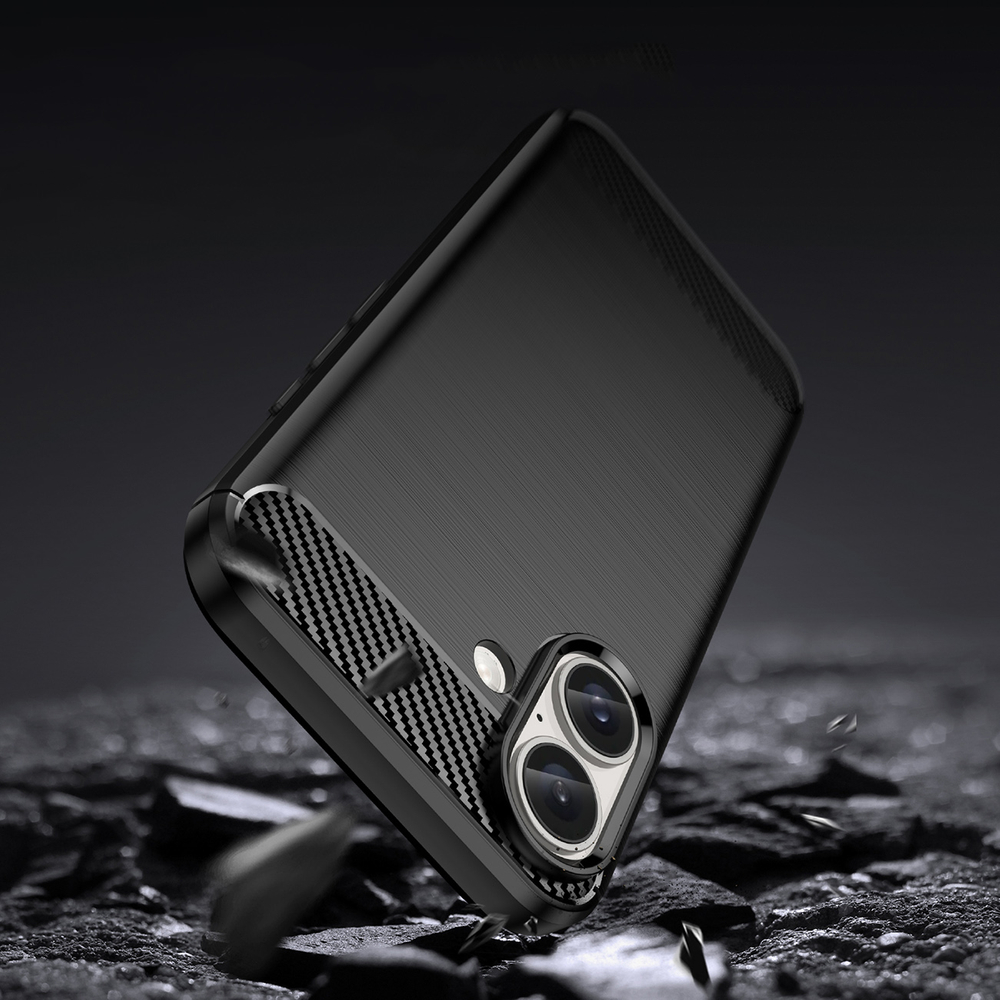 iTok webáruház - Hurtel Carbon Case szilikon tok iPhone 16 Plus készülékhez (fekete) 4 Carbon Case for iPhone 16 Plus Silicone Case (fekete)