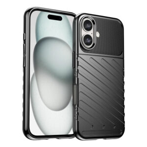 Thunder Case szilikon tok iPhone 16 Plus készülékhez (fekete)