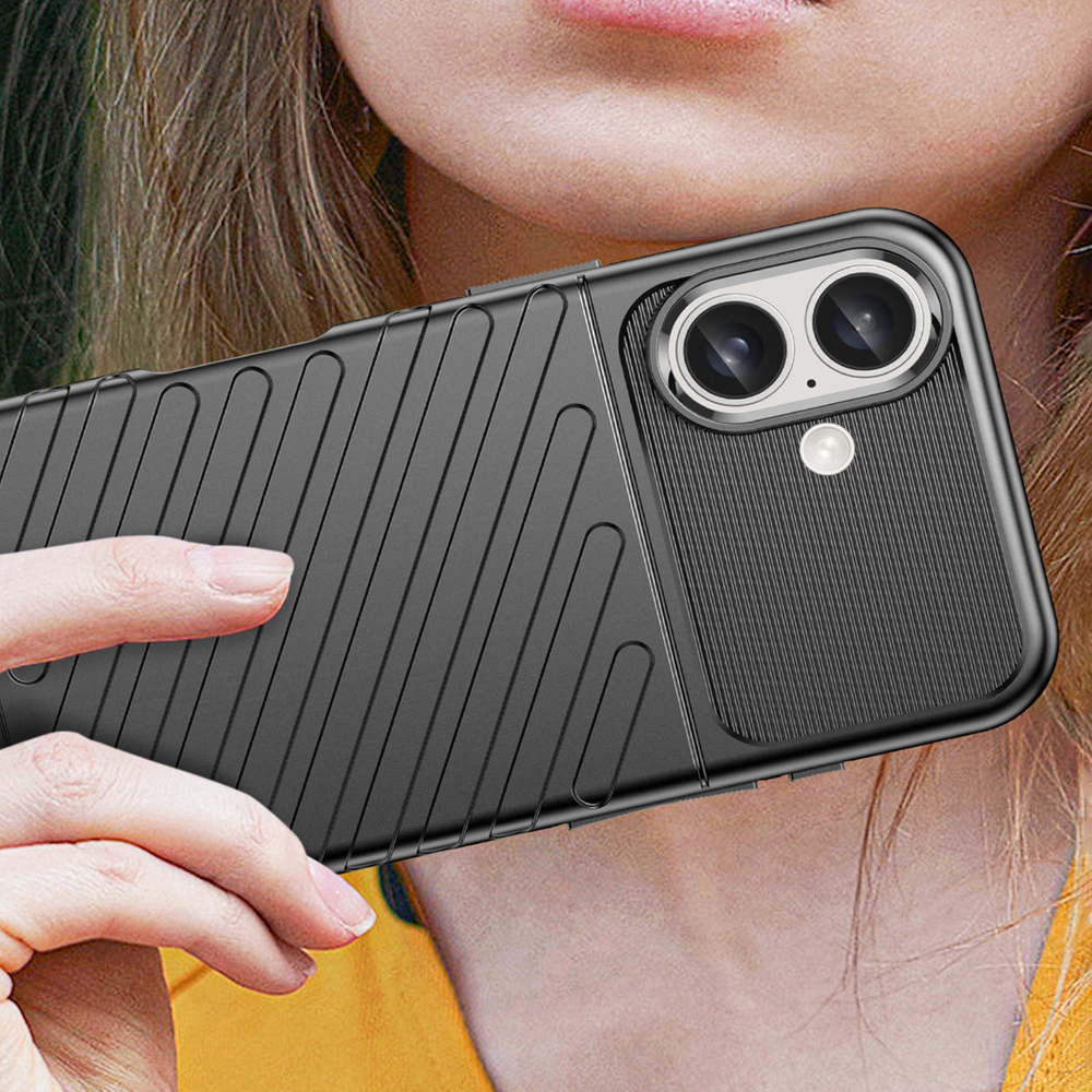 iTok webáruház - Hurtel Thunder Case szilikon tok iPhone 16 Plus készülékhez (fekete) 5 Thunder Case for iPhone 16 Plus Silicone Case (fekete)