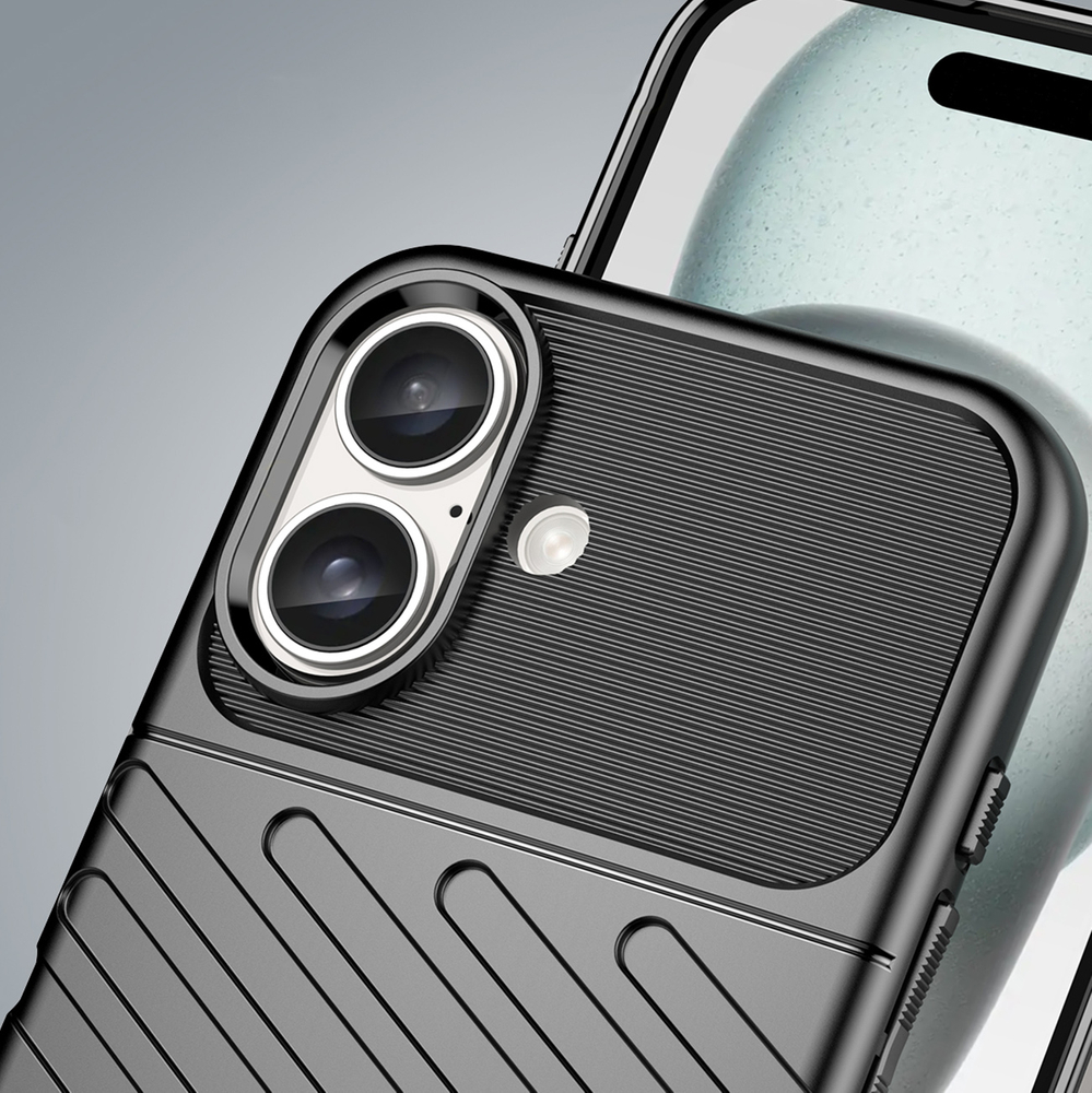 iTok webáruház - Hurtel Thunder Case szilikon tok iPhone 16 Plus készülékhez (fekete) 6 Thunder Case for iPhone 16 Plus Silicone Case (fekete)