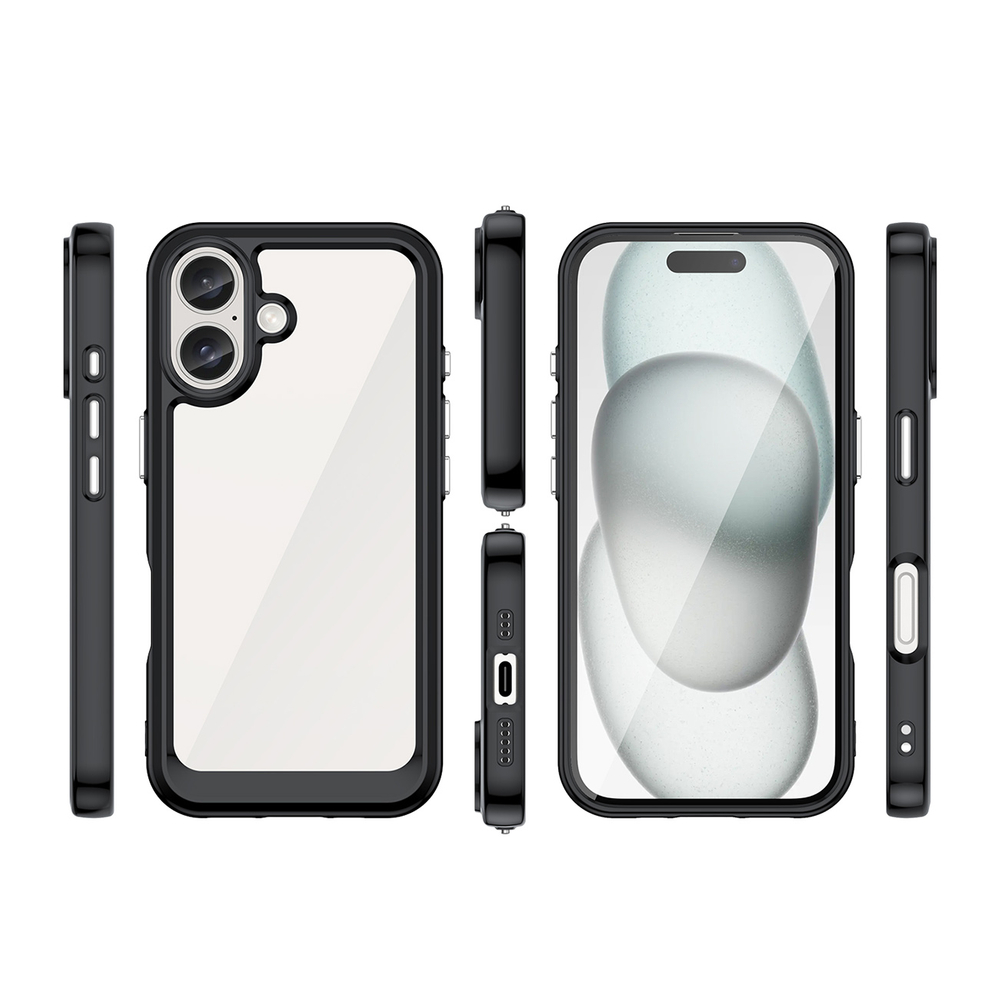 iTok webáruház - Hurtel Outer Space Case hibrid tok iPhone 16 Plus készülékhez (fekete) 2 Outer Space Case with Gel Frame for iPhone 16 Plus (fekete)