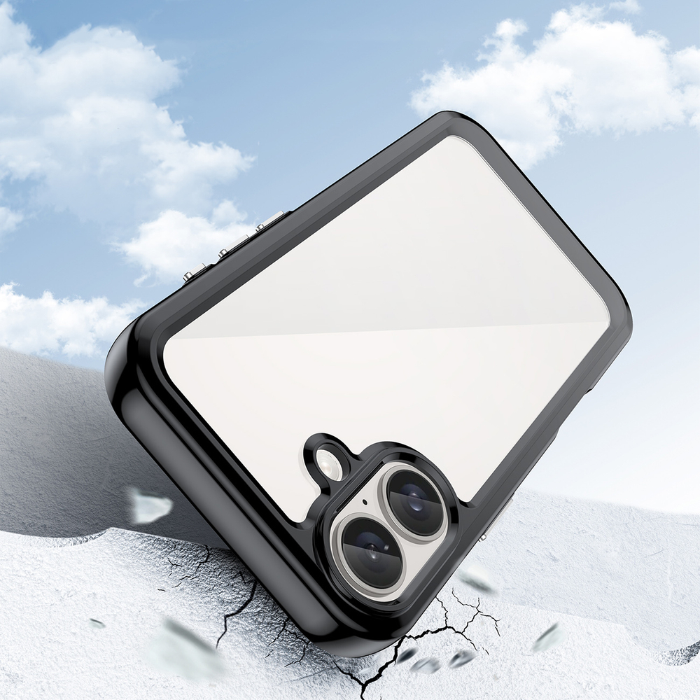 iTok webáruház - Hurtel Outer Space Case hibrid tok iPhone 16 Plus készülékhez (fekete) 3 Outer Space Case with Gel Frame for iPhone 16 Plus (fekete)