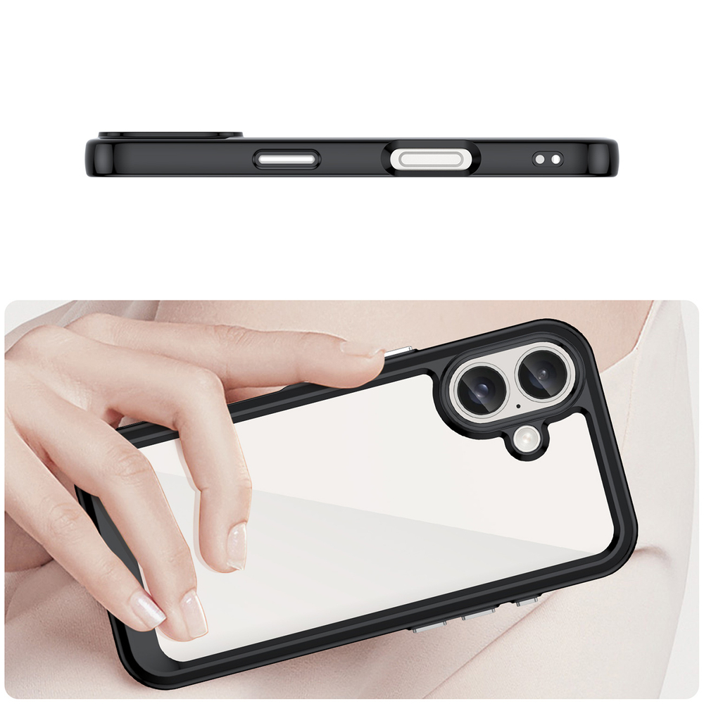iTok webáruház - Hurtel Outer Space Case hibrid tok iPhone 16 Plus készülékhez (fekete) 4 Outer Space Case with Gel Frame for iPhone 16 Plus (fekete)