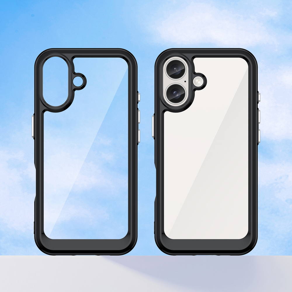 iTok webáruház - Hurtel Outer Space Case hibrid tok iPhone 16 Plus készülékhez (fekete) 8 Outer Space Case with Gel Frame for iPhone 16 Plus (fekete)
