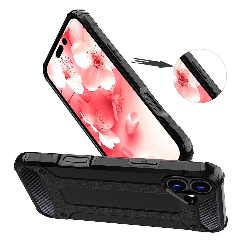 iTok webáruház - Hurtel Hybrid Armor tok iPhone 16 Plus készülékhez (fekete) 5 Hybrid Armor iPhone 16 Plus Case (fekete)