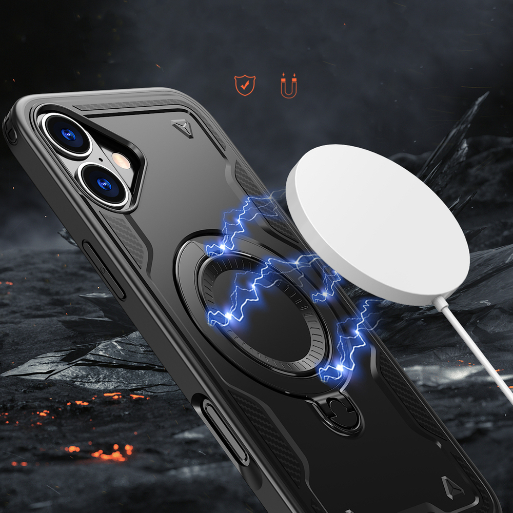 iTok webáruház - Hurtel Hybrid Armor Trendy MagSafe tok iPhone 16 Plus készülékhez (fekete) 5 Hybrid Armor Trendy Case with MagSafe for iPhone 16 Plus (fekete)