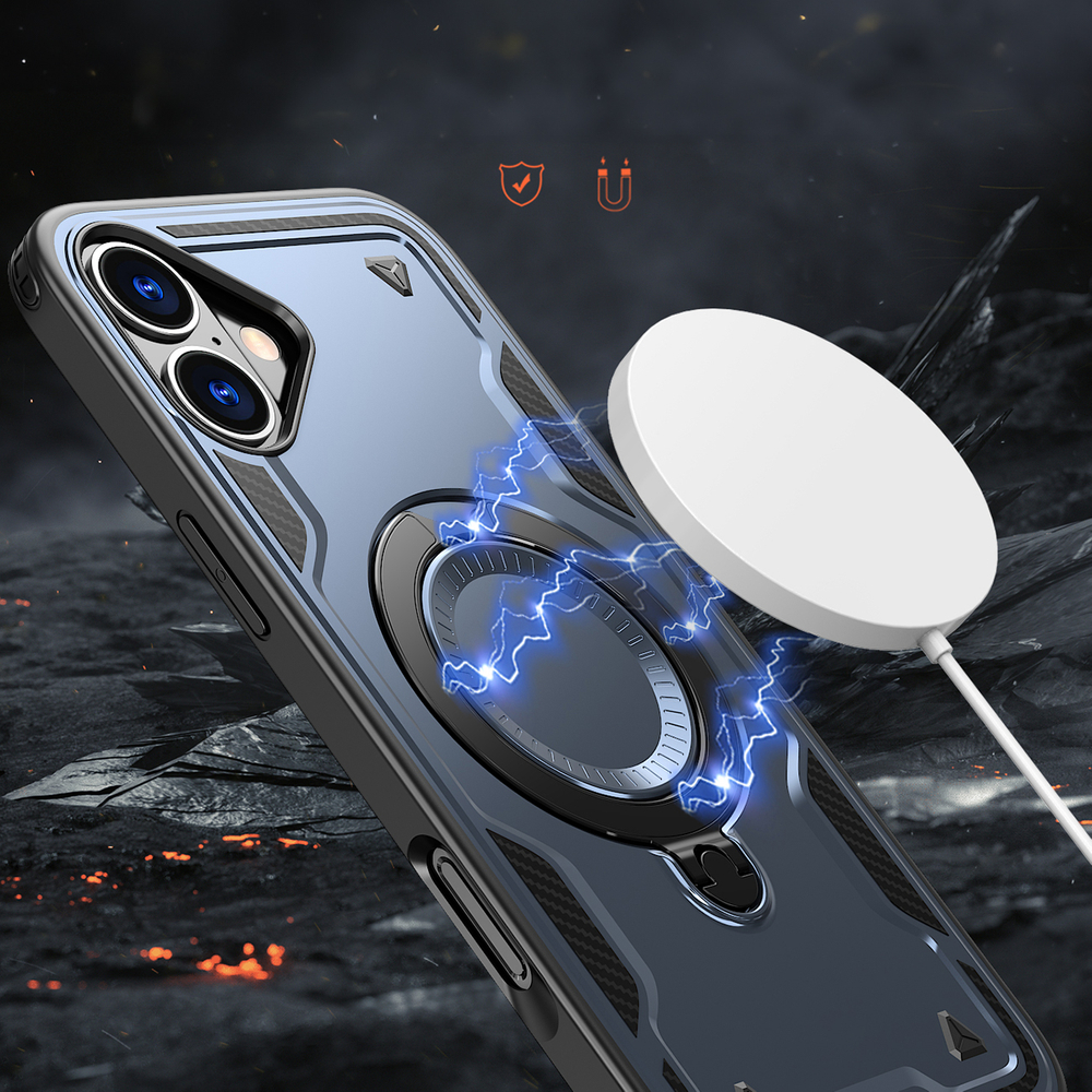 iTok webáruház - Hurtel Hybrid Armor Trendy tok MagSafe kompatibilitással iPhone 16 Plus készülékhez (kék) 4 Hybrid Armor Trendy Case with MagSafe for iPhone 16 Plus (kék)