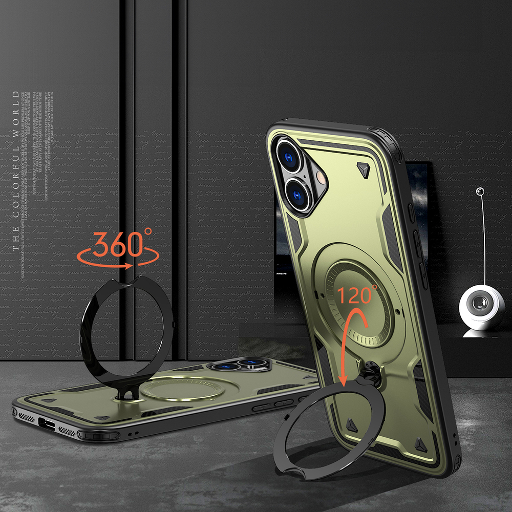 iTok webáruház - Hurtel Hybrid Armor Trendy tok MagSafe-kompatibilitással iPhone 16 Plus készülékhez (zöld) 3 Hybrid Armor Trendy Case with MagSafe for iPhone 16 Plus (zöld)