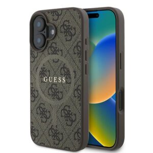 Guess 4G Ring Classic Logo MagSafe iPhone 16 Plus Case (barna)
