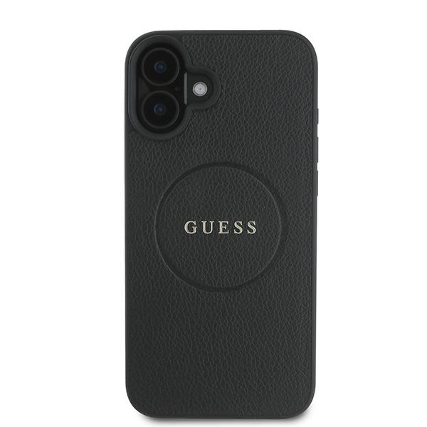iTok webáruház - Guess Guess Grained Gold Ring MagSafe tok iPhone 16 Plus készülékhez (fekete) 3 Guess Grained Gold Ring MagSafe case for iPhone 16 Plus (fekete)