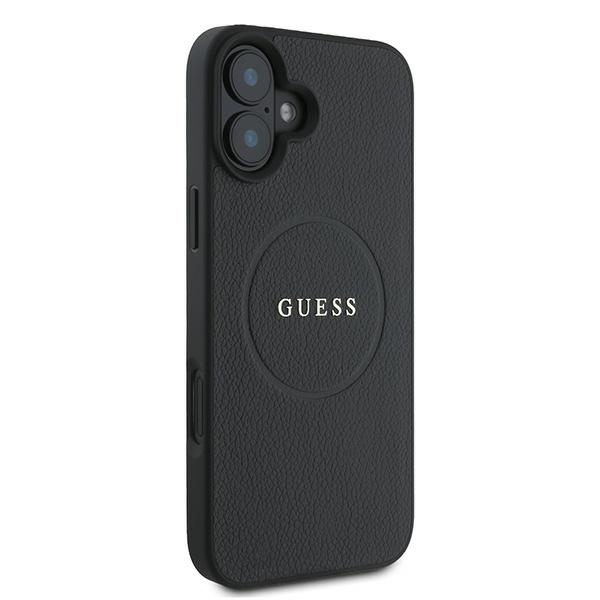 iTok webáruház - Guess Guess Grained Gold Ring MagSafe tok iPhone 16 Plus készülékhez (fekete) 4 Guess Grained Gold Ring MagSafe case for iPhone 16 Plus (fekete)