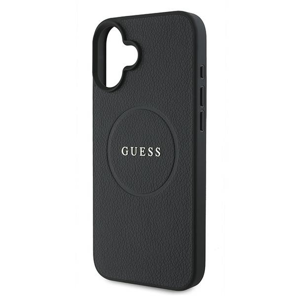 iTok webáruház - Guess Guess Grained Gold Ring MagSafe tok iPhone 16 Plus készülékhez (fekete) 6 Guess Grained Gold Ring MagSafe case for iPhone 16 Plus (fekete)
