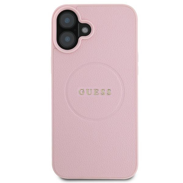 iTok webáruház - Guess Guess Grained Gold Ring MagSafe tok iPhone 16 Plus készülékhez (rózsaszín) 3 Guess Grained Gold Ring MagSafe iPhone 16 Plus Case (rózsaszín)