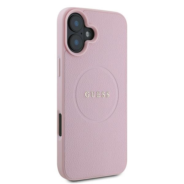 iTok webáruház - Guess Guess Grained Gold Ring MagSafe tok iPhone 16 Plus készülékhez (rózsaszín) 4 Guess Grained Gold Ring MagSafe iPhone 16 Plus Case (rózsaszín)