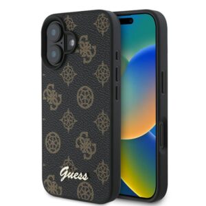 Guess Peony Script MagSafe tok iPhone 16 Plus készülékhez (fekete)
