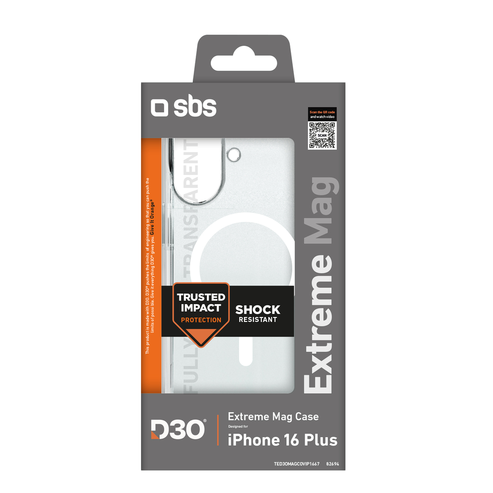 iTok webáruház - SBS SBS Extreme Mag D3O MagSafe tok iPhone 16 Plus készülékhez (átlátszó) 2 SBS Extreme Mag D3O MagSafe Case for iPhone 16 Plus (átlátszó)