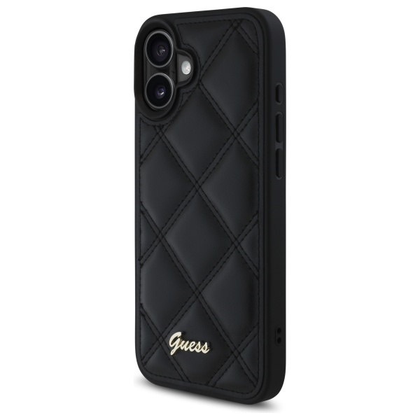 iTok webáruház - Guess Guess Quilted Metal Logo tok iPhone 16 Plus készülékhez (fekete) 2 Guess Quilted Metal Logo iPhone 16 Plus Case (fekete)