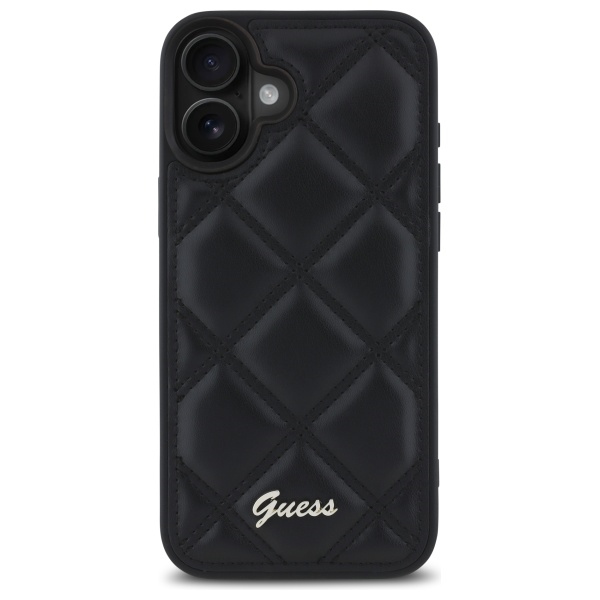 iTok webáruház - Guess Guess Quilted Metal Logo tok iPhone 16 Plus készülékhez (fekete) 3 Guess Quilted Metal Logo iPhone 16 Plus Case (fekete)