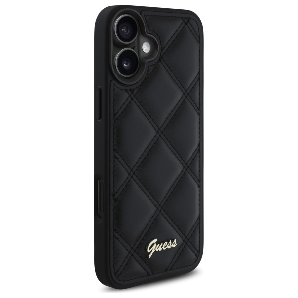 iTok webáruház - Guess Guess Quilted Metal Logo tok iPhone 16 Plus készülékhez (fekete) 4 Guess Quilted Metal Logo iPhone 16 Plus Case (fekete)